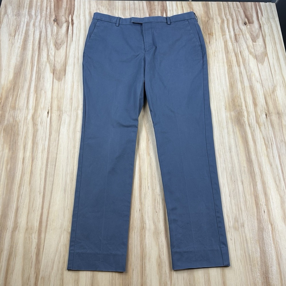 Charles Tyrwhitt Men's 34x30 Extra Slim Fit Non Iron Chino Pants Cotton Khaki